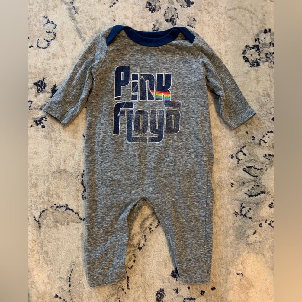 Baby one piece- Pink Floyd/ 3-6m/ grey/ EUC